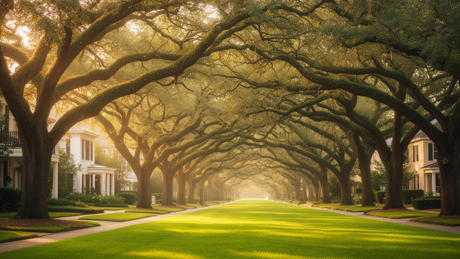 Tree-lined Memorial Villages street